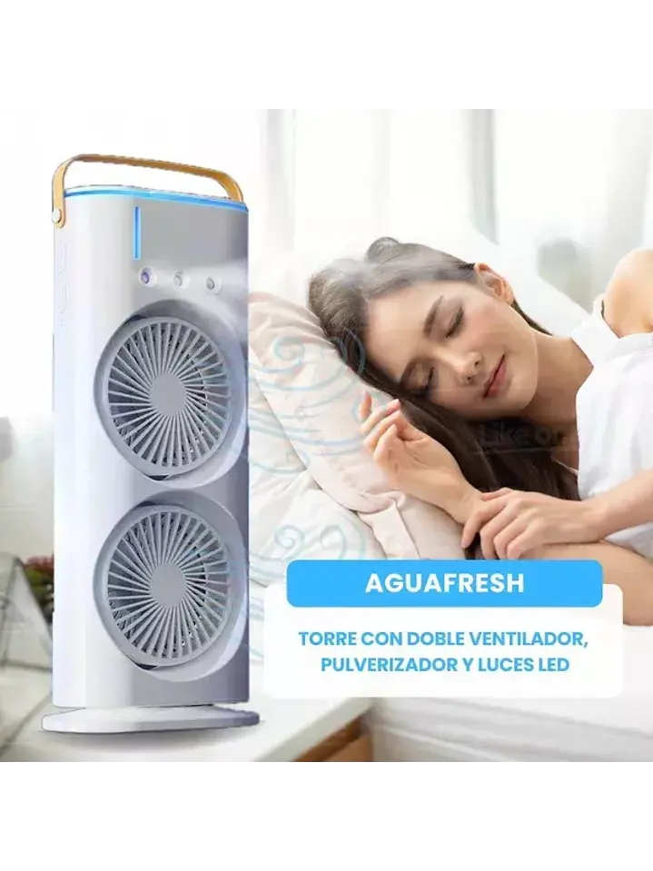 Doble Ventilador Humidificador Para Escritorio