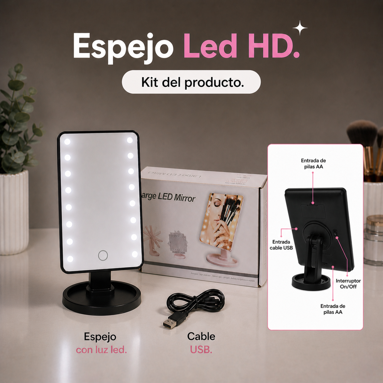Espejo Led HD