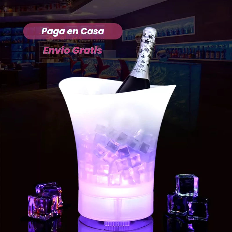 Cubeta Hielera Con Luz Led Y Parlante