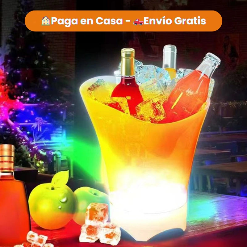 Cubeta Hielera Con Luz Led Y Parlante