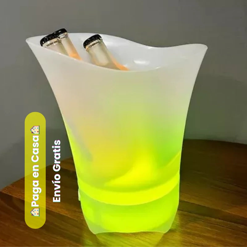 Cubeta Hielera Con Luz Led Y Parlante