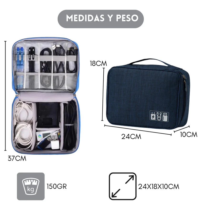 Bolso Organizador de Cables y Accesorios para Viajes