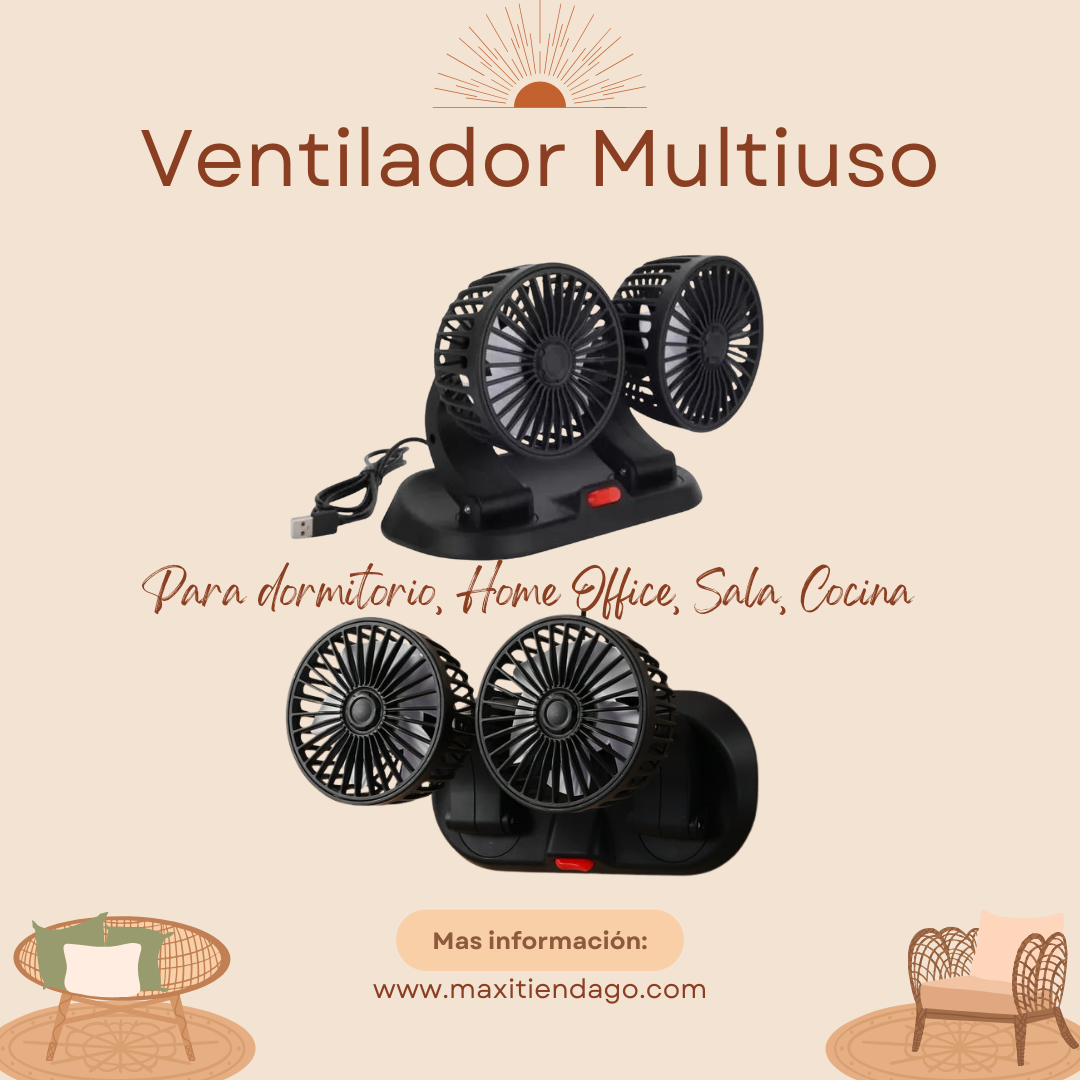 Ventilador Multiuso Doble Cabezal