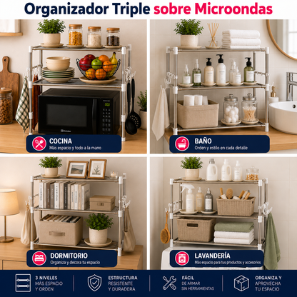 Organizador Triple sobre Microondas