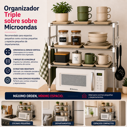 Organizador Triple sobre Microondas
