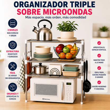 Organizador Triple sobre Microondas