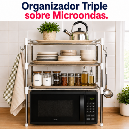Organizador Triple sobre Microondas