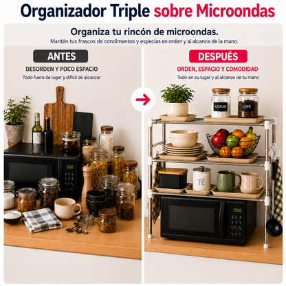 Organizador Triple sobre Microondas