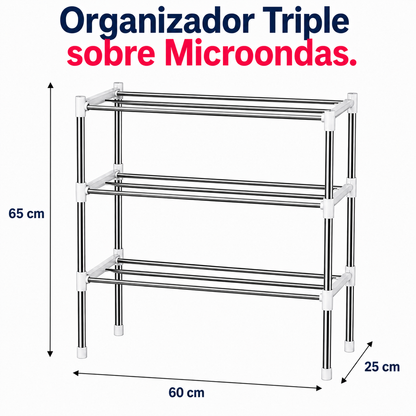 Organizador Triple sobre Microondas