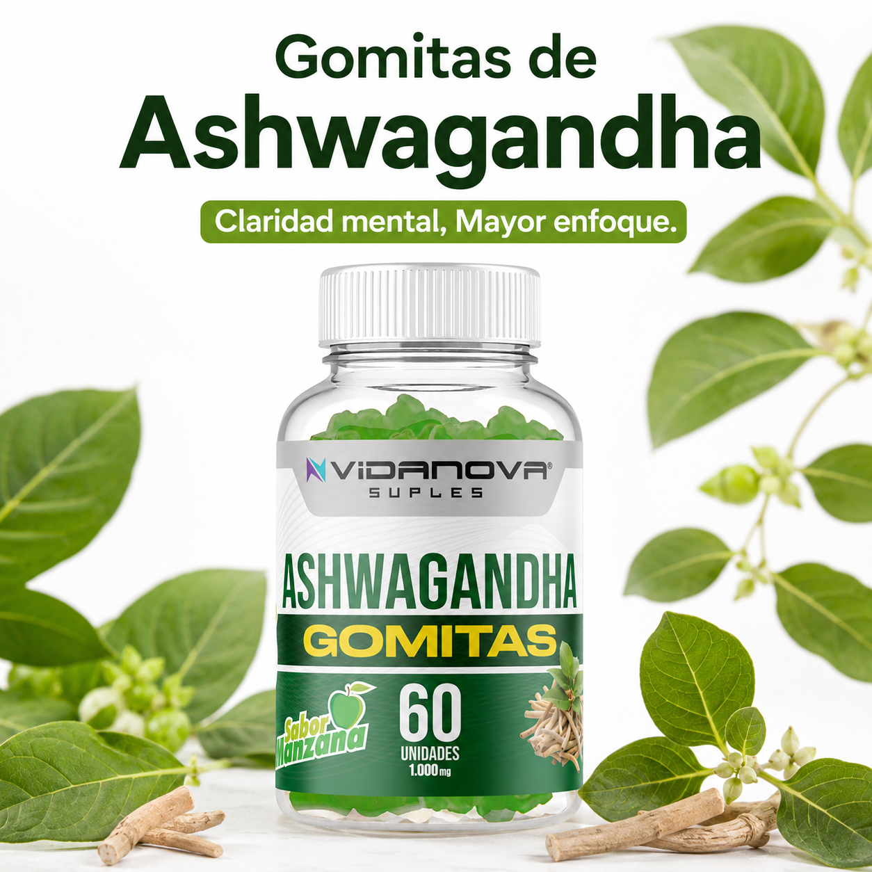 60 GOMITAS ASHWAGANDHA 1000mg