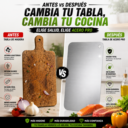 Tabla de Cortar Acero Pro Inoxidable