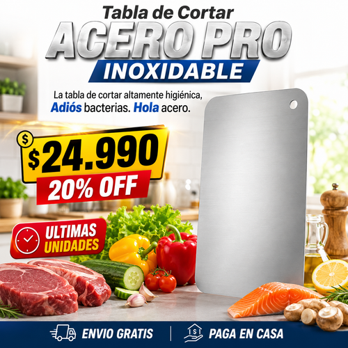 Tabla de Cortar Acero Pro Inoxidable