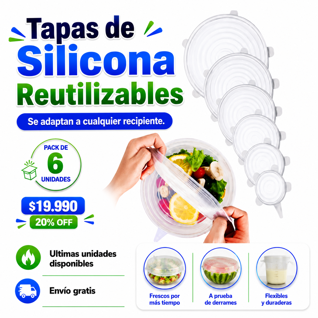 Tapas de Silicona Reutilizable