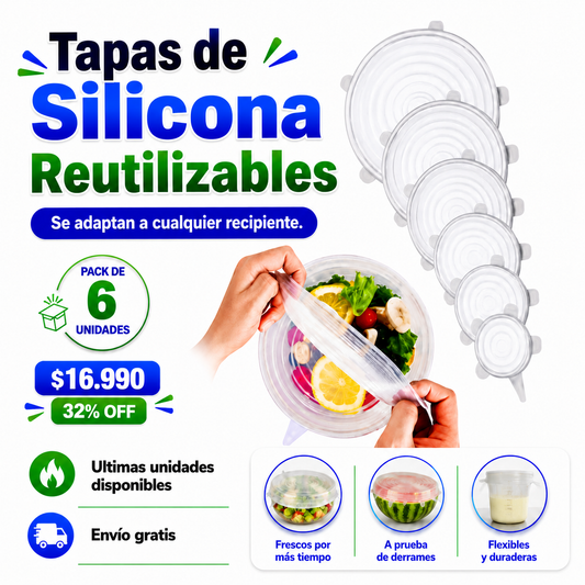 Pack Tapas de Silicona Reutilizable