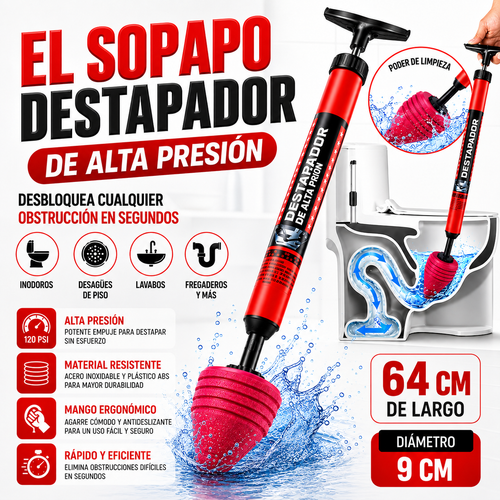 Sopapo Destapador de Inodoro con Presión de Aire