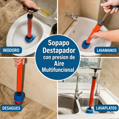 Sopapo Destapador de Inodoro con Presión de Aire