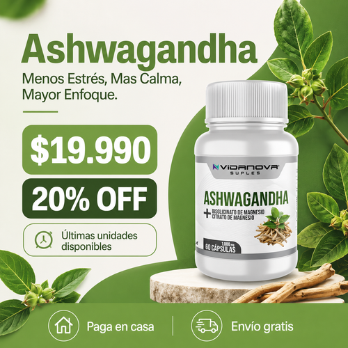 Ashwagandha + Magnesio 1000mg 60 CAPS