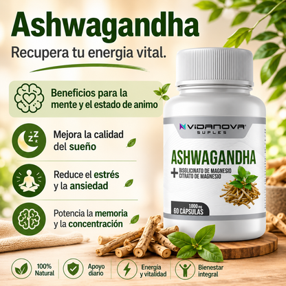 Ashwagandha + Magnesio 1000mg 60 CAPS