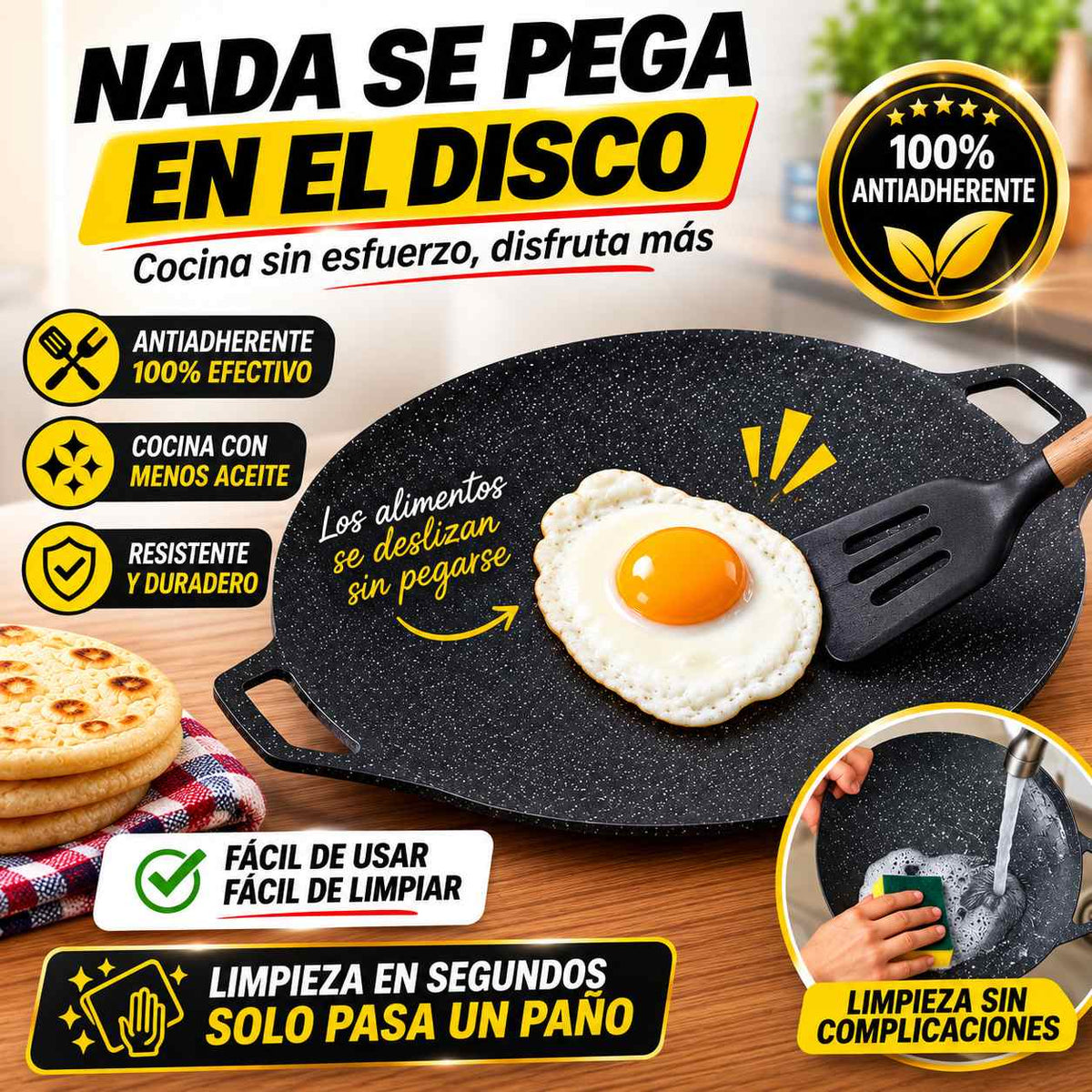 Disco Antiadherente de Acero